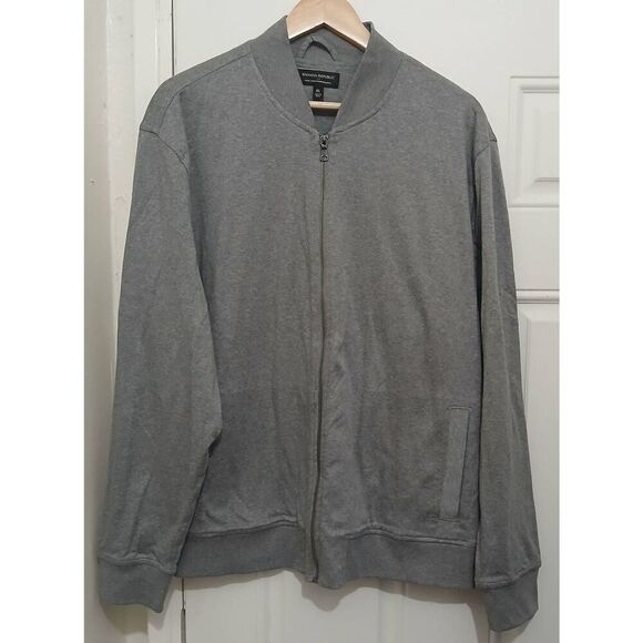 Banana republic mens xl LUXE TOUCH PERFORMANCE full zip soft sweatshirt gray
